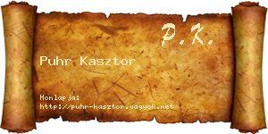 Puhr Kasztor névjegykártya
